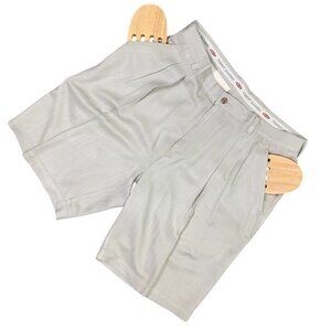 Tommy Bahama Relax Mens Pleated Bermuda Shorts 100% Silk Sz‎ 36 Stone Khaki 334F
